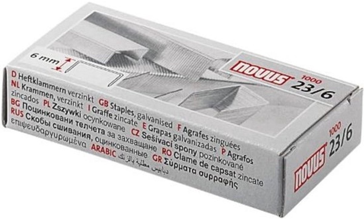 Staples 23/6 voor nietmachine (Doos 1000 stuks) - Standaard nietjes