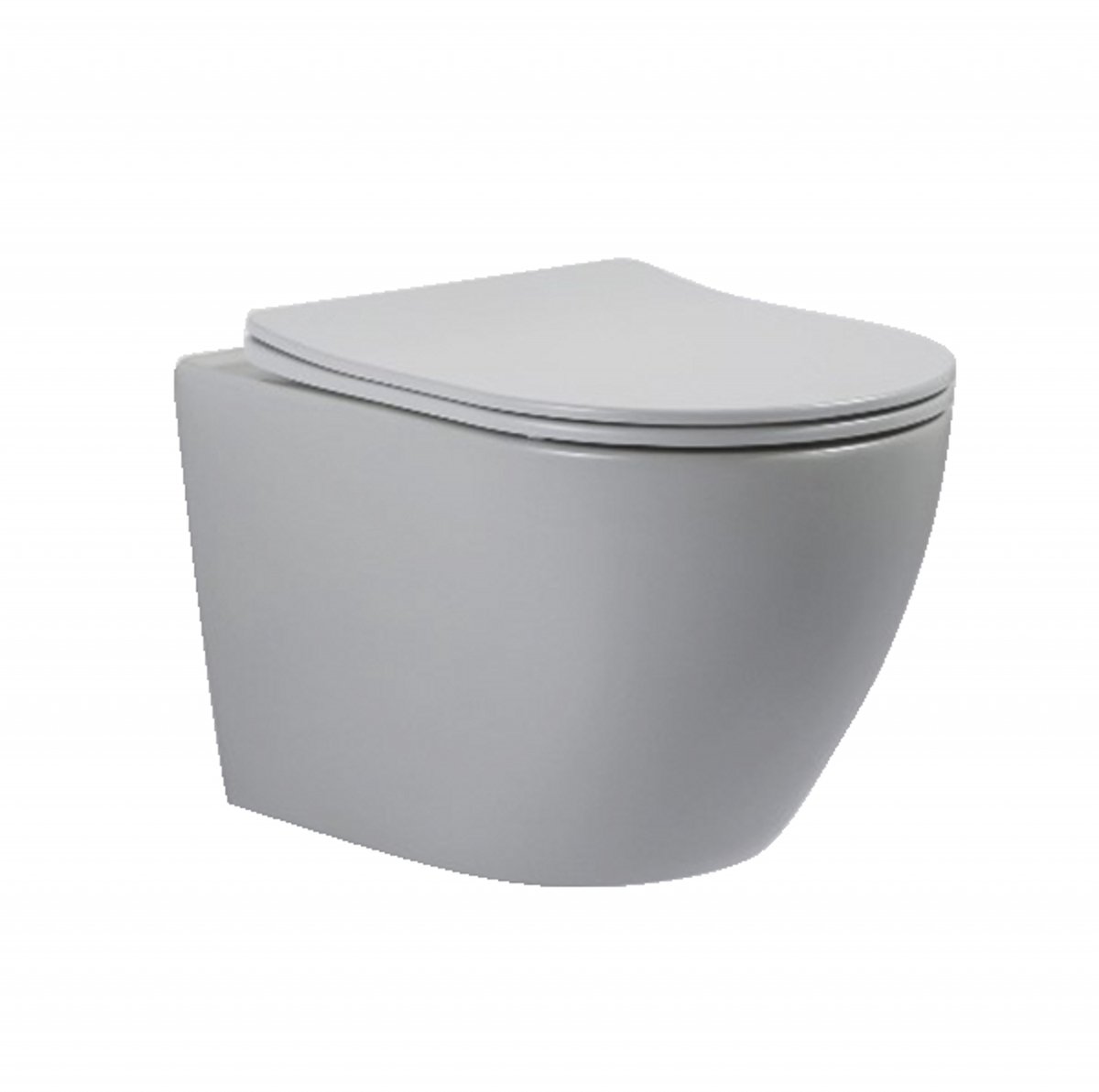 Wandtoilet Brogali Jet Flush Rimfree Mat Grijs verkort uitgevoerd