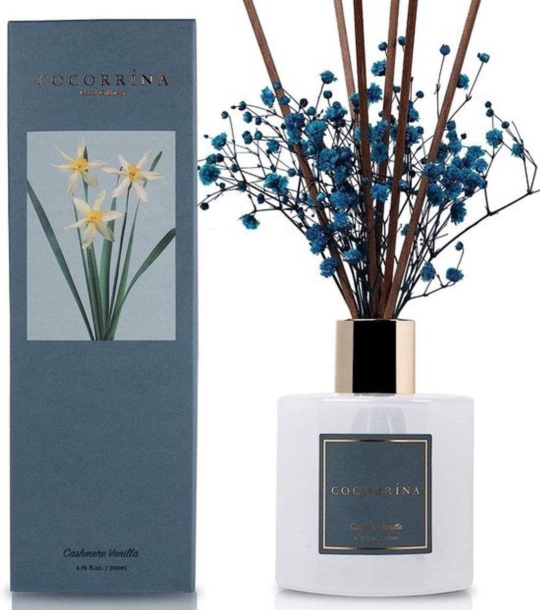 Luxe Geurstokjes Set 200ml - Kasjmier & Vanille Geurverspreider voor Huis en Kantoor