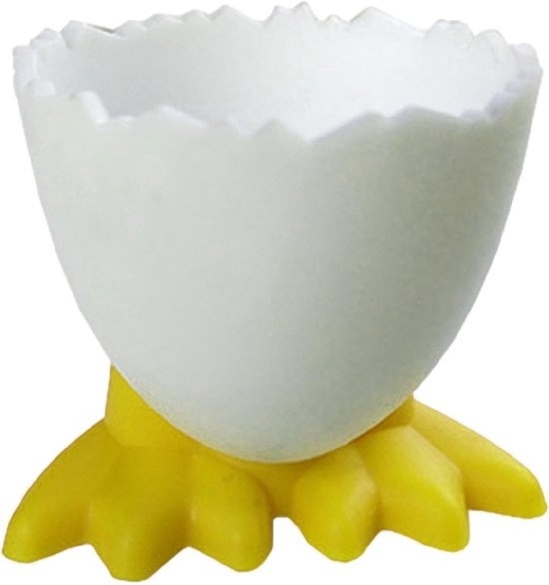 Kippen Eierdop - Paasei Standaard - Ontbijt Presentatie - Uniek Kippenpoot Design - 5.5cm Hoog - Geel