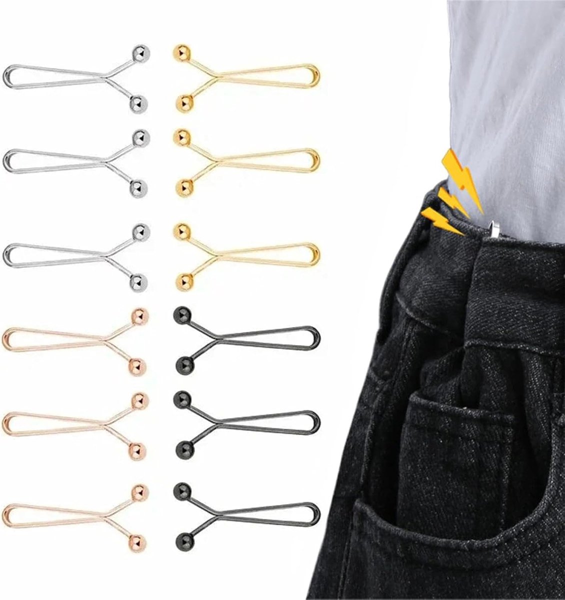 Taillenspanner, 12 stuks Taillenspannen Clips geen naaien Jean Knopfnadeln Knöpfe, geen naaien noodzakelijk voor het verenigen van Taille en broekbenen