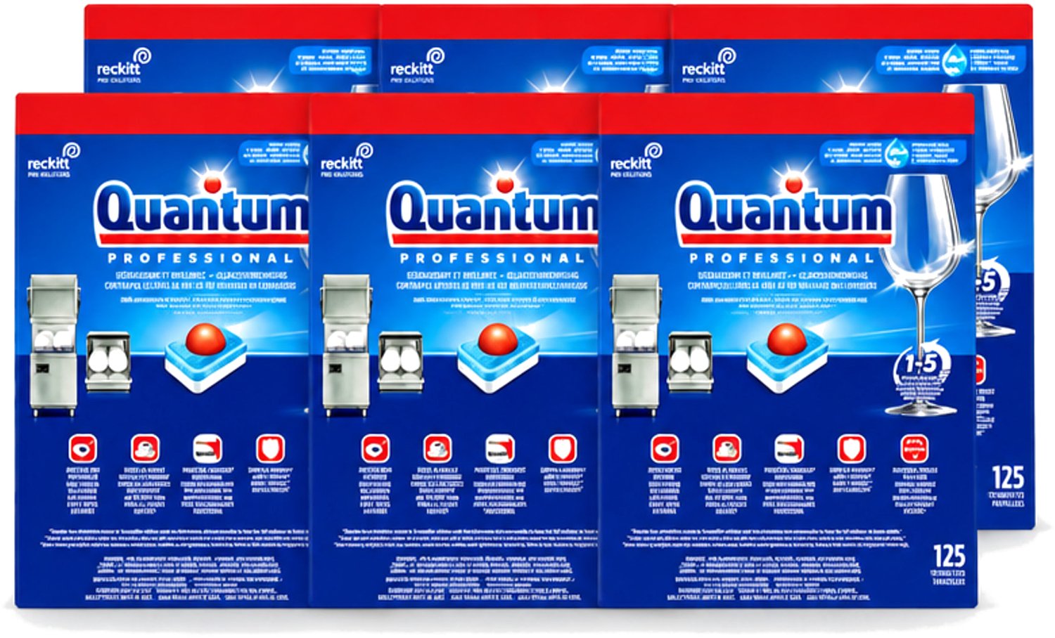 6 x Finish – Vaatwastabletten – Quantum Pro All-in-One – 125 Capsules - Voordeelverpakking - 6 stuks