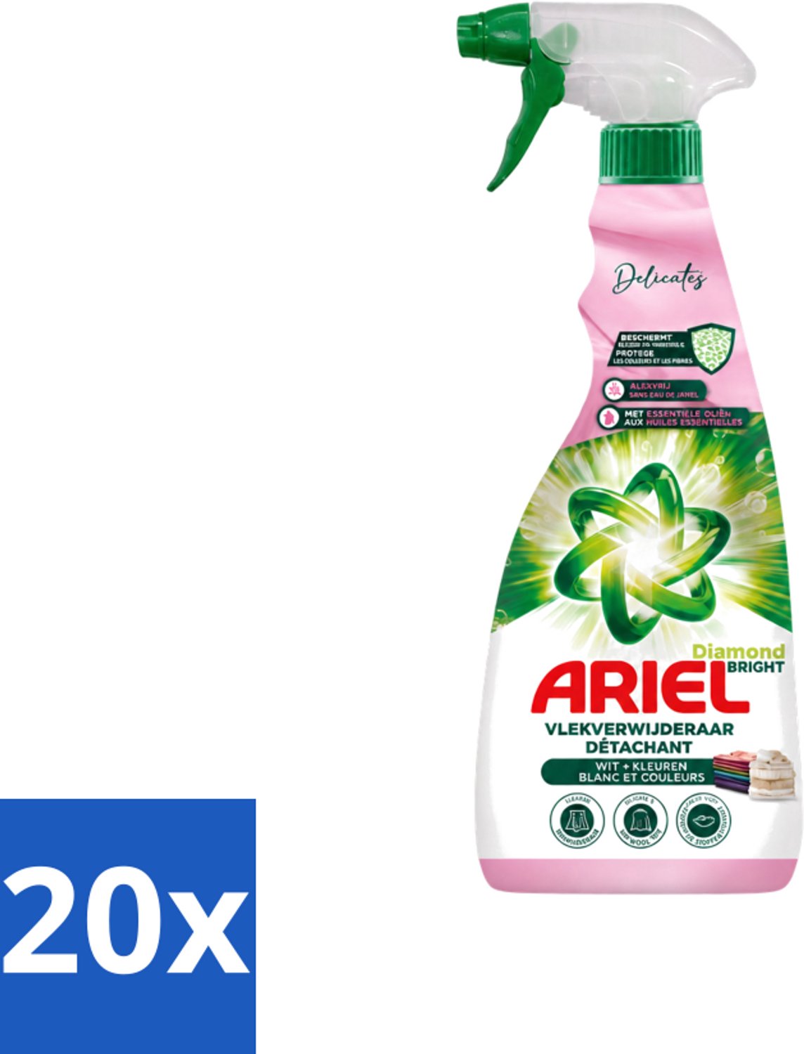 20 x Ariel - Vlekkenverwijderaar - Delicate & Wool Spray - 750 ml - Voordeelverpakking - 20 stuks