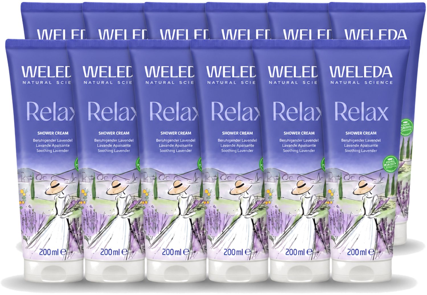 12 x WELEDA - Douchecrème Aroma Shower Relax - 200 ml - Voordeelverpakking - 12 stuks