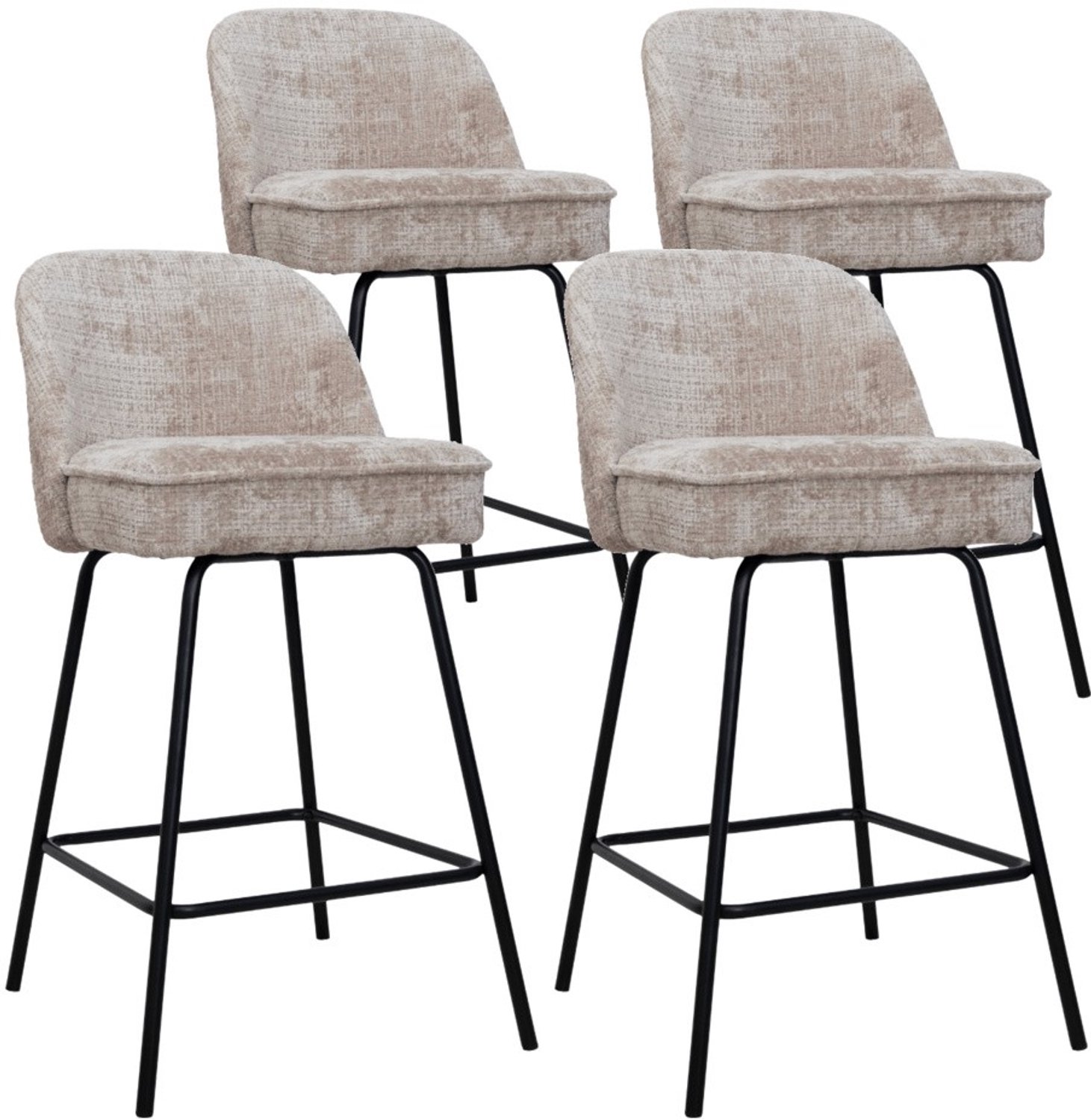 DS4U - - Vida barkruk 67 cm - Set van 4 - Champagne - Stof