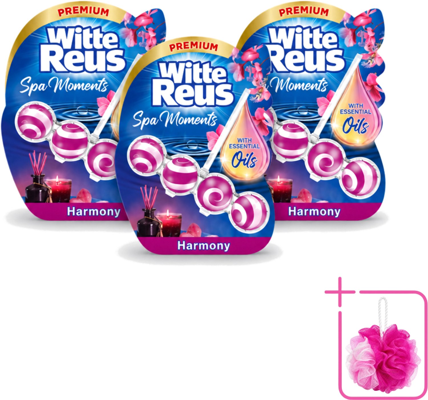 3 x Witte Reus - Wellness Scents Toiletblok - Harmony - 1 Toiletblok - Bulkverpakking - Toiletverfrisser - Douchemop - Wellnessgeur
