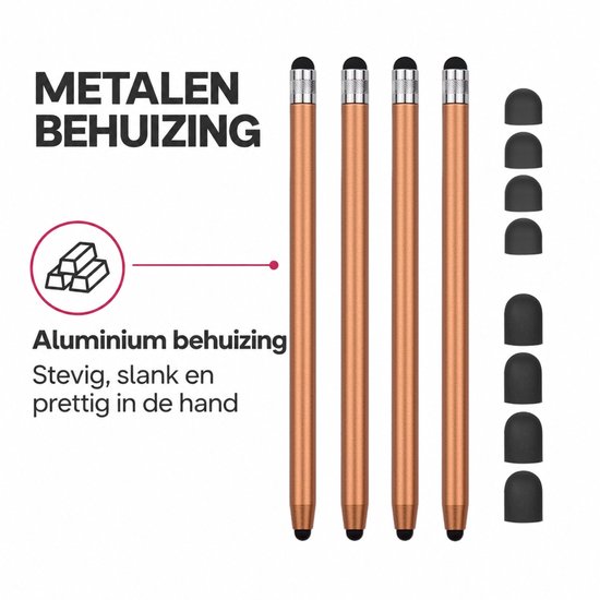 Casety 4 stuks stylus touchscreen pennetjes - Goud — afbeelding 3