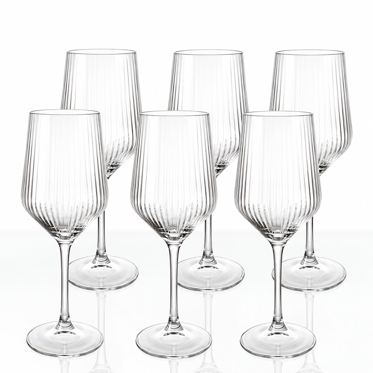 Arca Meridiana Wijn/Cocktail Glas op voet, 500ml, 24x7cm, helder, borosilicaatglas, set van 6 stuks, verpakt in een giftbox