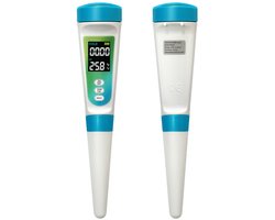 Voedsel-pH-meter - 22 x 4,3 cm – pH-meter voor levensmiddelen – Bereik: 0,00–14,00 pH – Bedrijfstemperatuur: 0°C–60°C (32–140°F) – pH-meter met insteeksonde – pH-testpen – LCD-scherm met achtergrondverlichting – pH-meter voor halfvaste producten