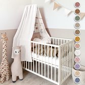 LILIMAUS Klamboe voor ledikant met gouden details - hemeltje babybed - mousseline katoen - 140 cm - wit