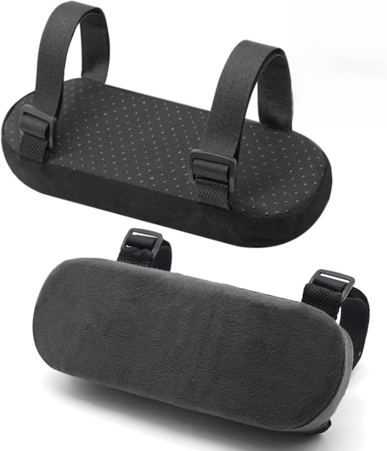KZQ Zwarte Armleuningkussens Set Van 2 - Hoogteverhogend Traagschuim Kussen Voor Gaming En Bureaustoelen, Dikke Bescherming En Extra Comfort