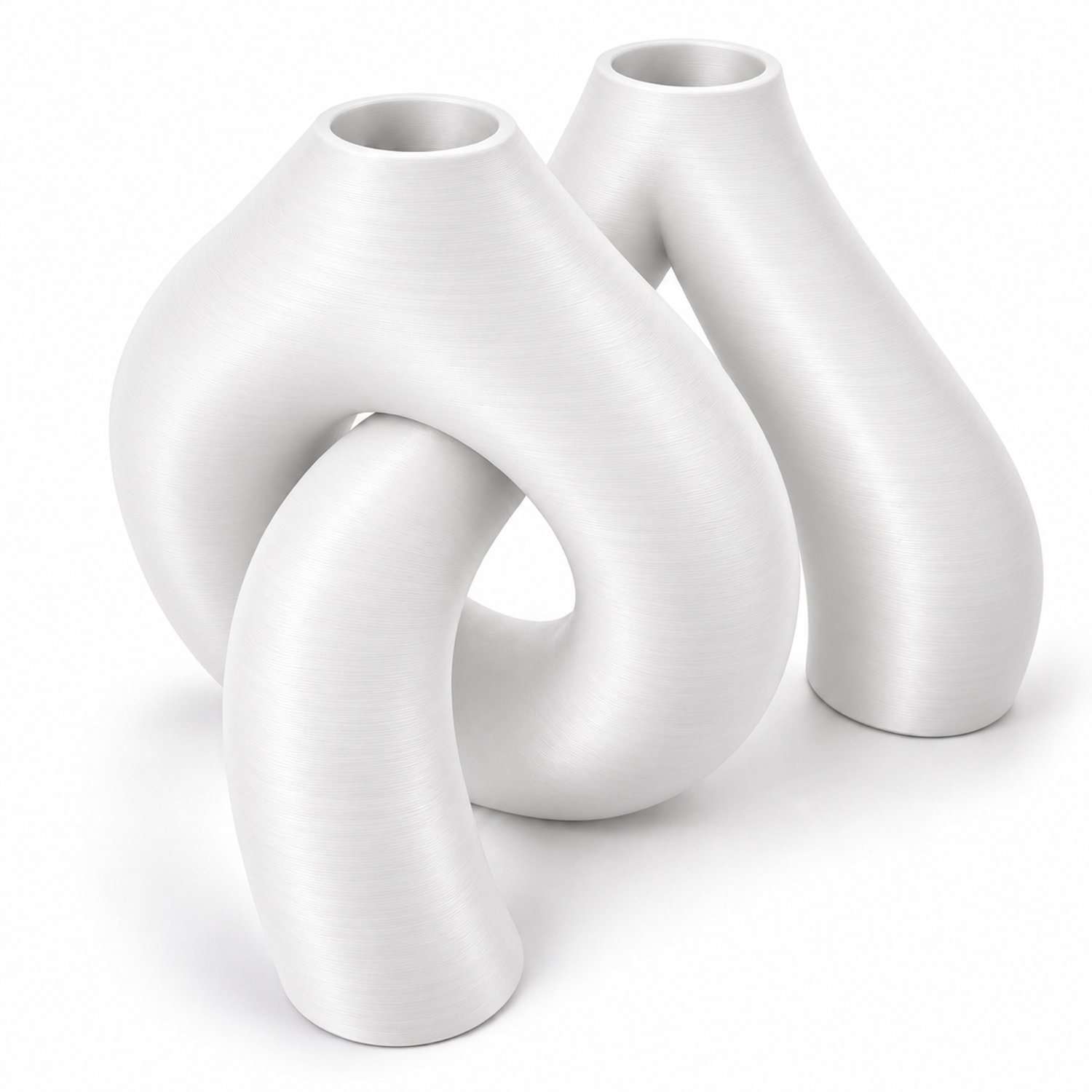 Tbeloo Decoratieve vazenset - 2 stuks - Wit - PLA - 3D-geprint
