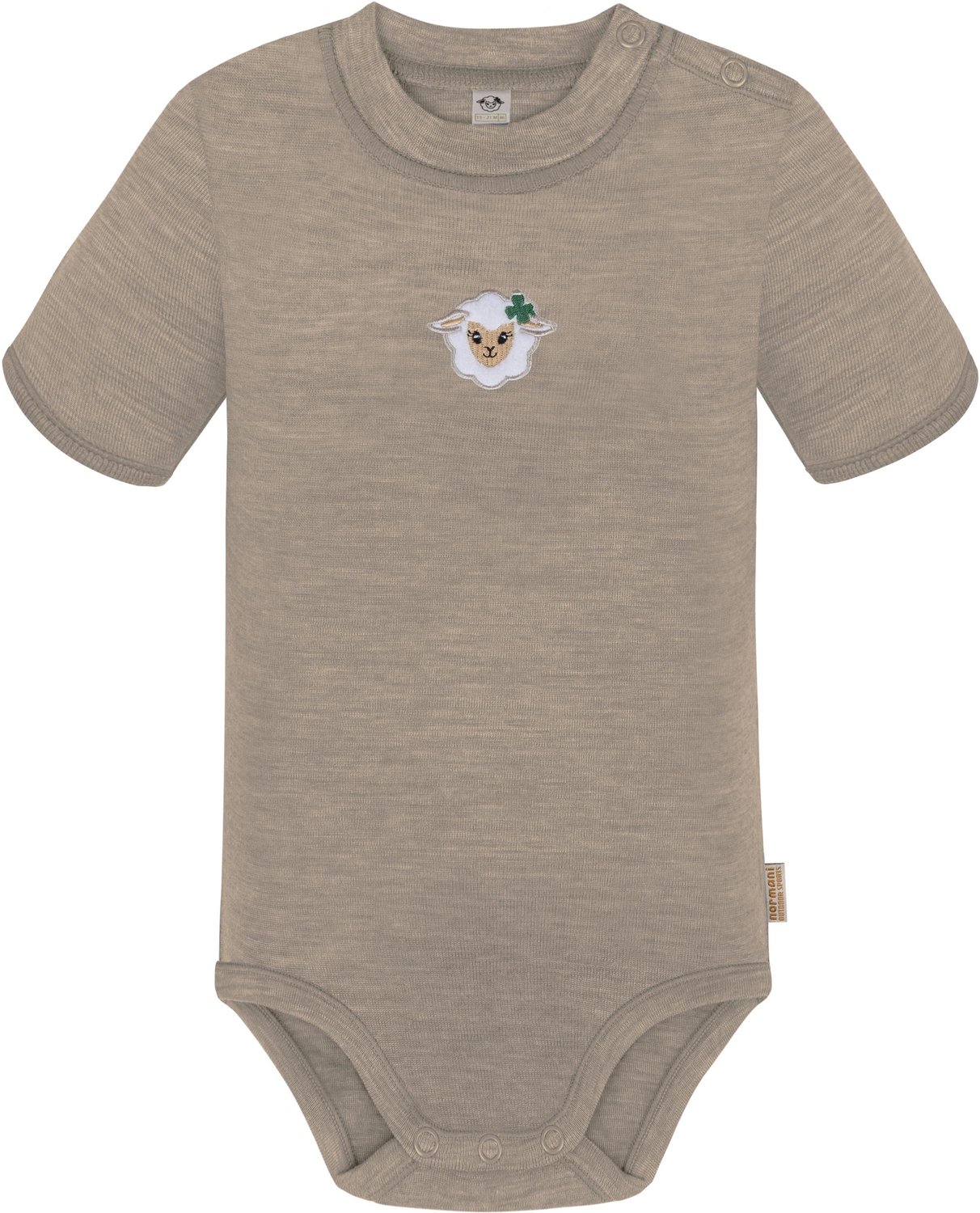 Baby-body met korte mouwen van merinowol „Tihoi“