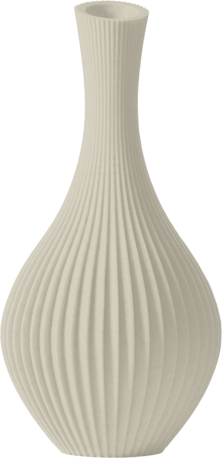 Layvo ELORI Vaas - Crème - D13 x H25 cm - droogbloemen vaas - japandi - gerecycled plastic