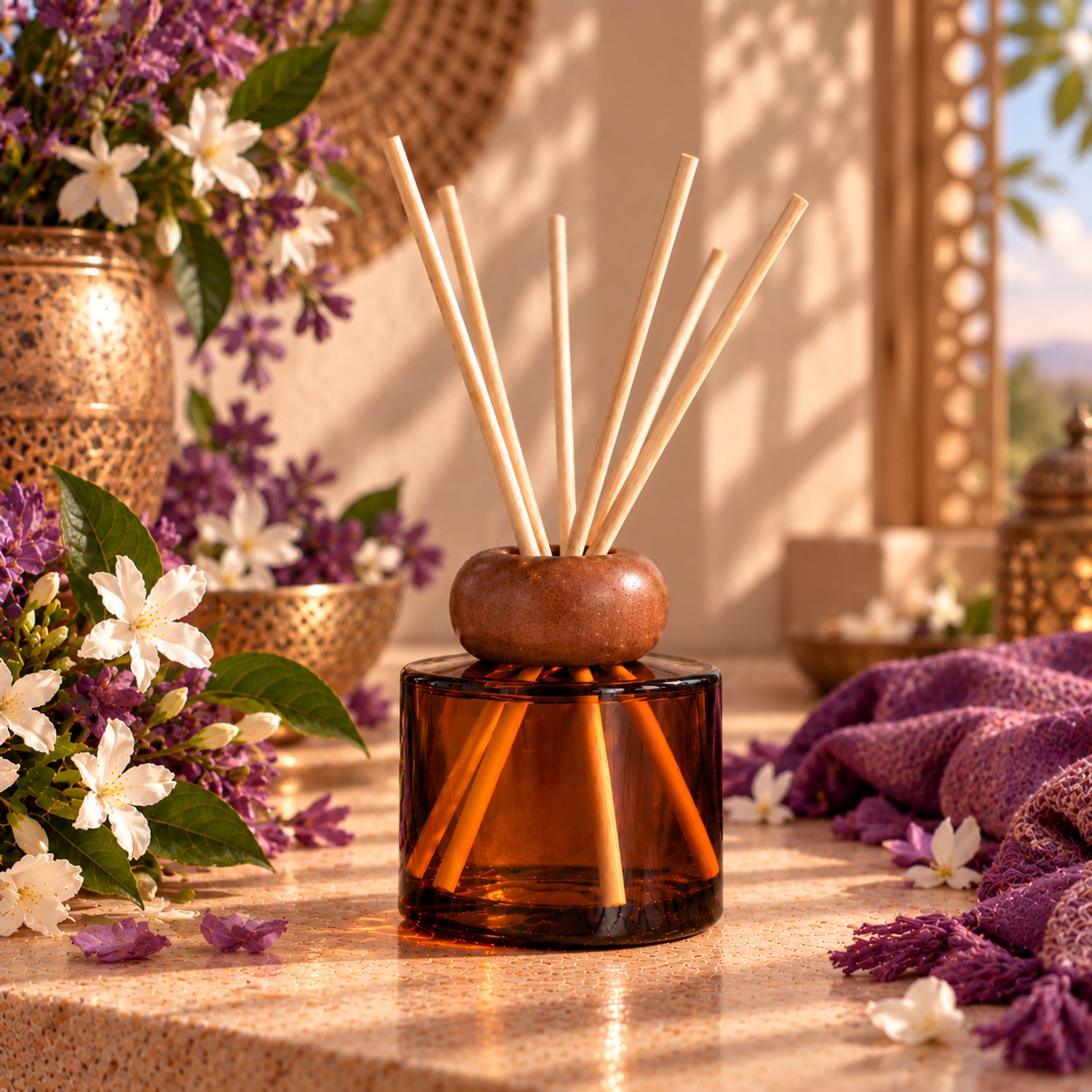 Reed Diffuser Jasmine Patchouli - 100 ml - Handmade - Parfum - Geurstokjes - Rietverspreider - Interieurparfum - Fragrance sticks - Luchtverfrisser - Eau de parfum