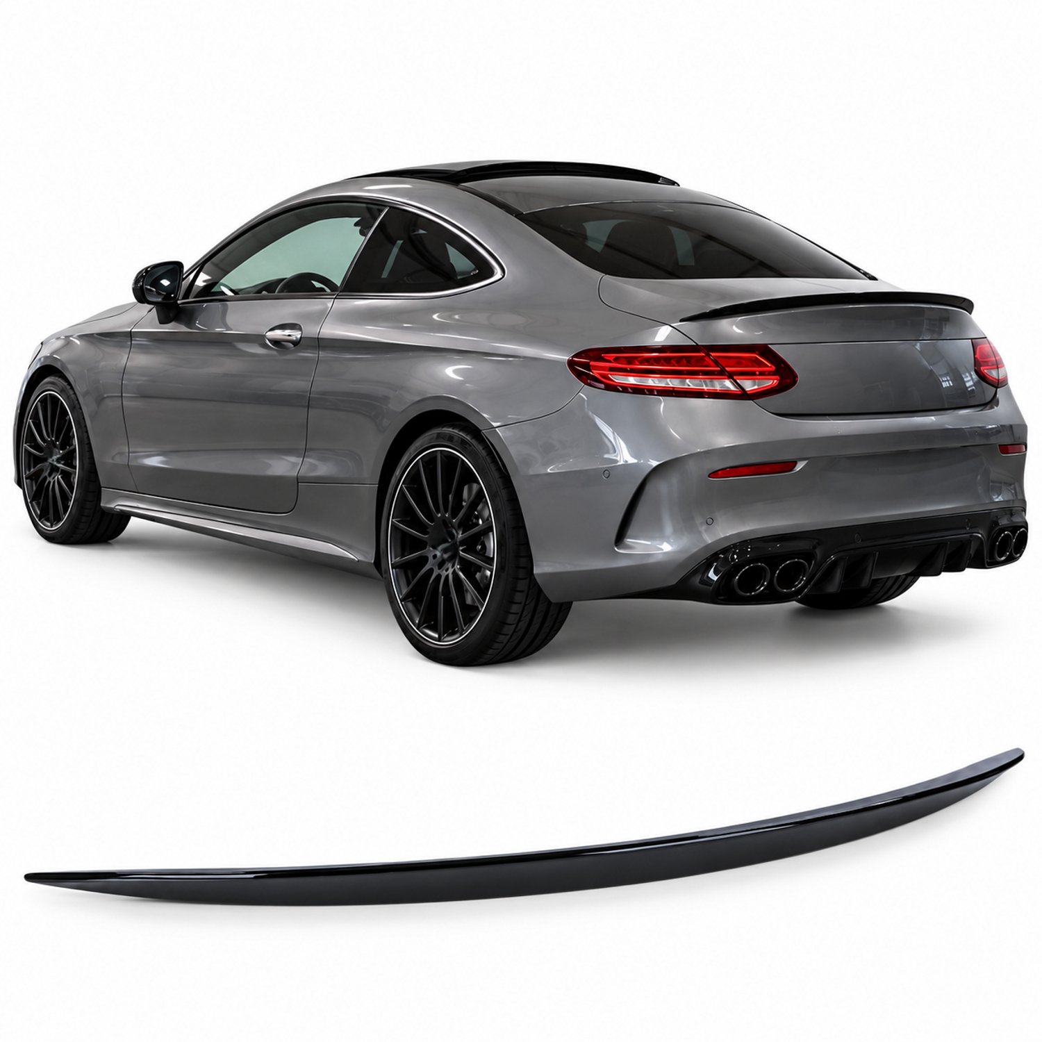Kofferspoiler Achterspoiler geschikt voor Mercedes-Benz C-Klasse Coupé C205 (2015-2021) – Glanzend Zwart