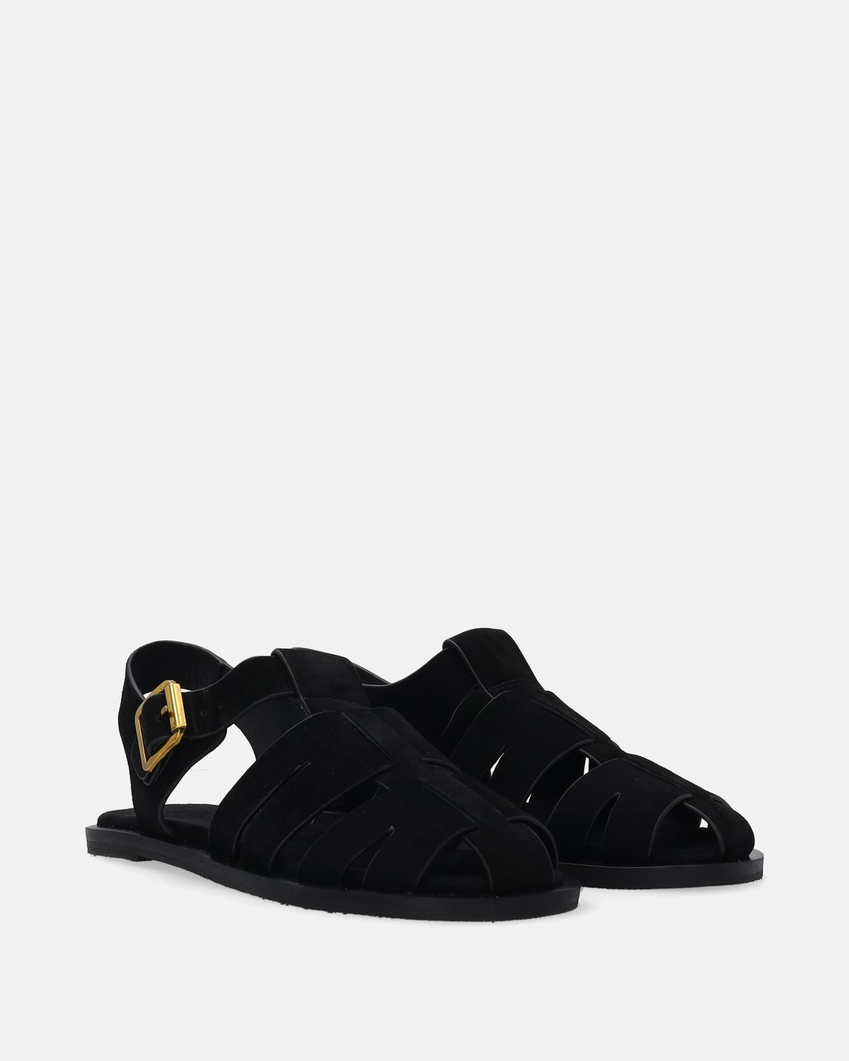 Zwarte suède sandalen - Gespsluiting - Maat 37