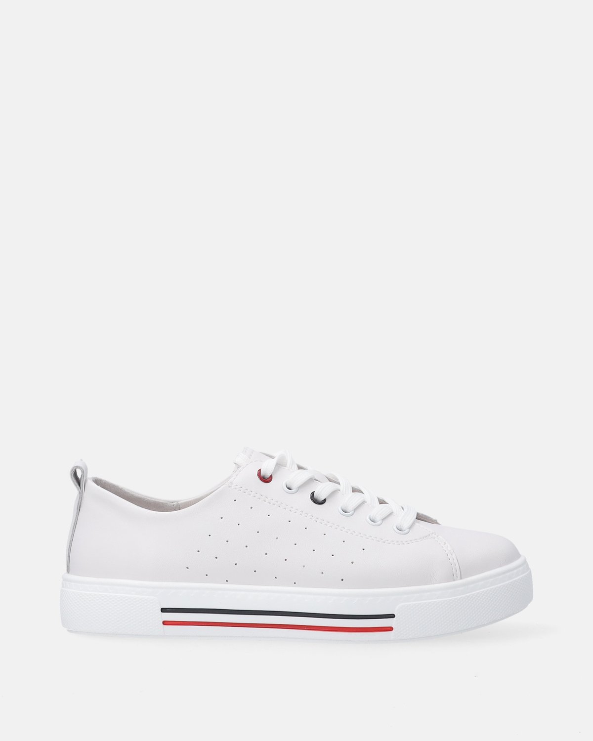 Witte sneakers van glad leer - Damessneakers - Maat 36