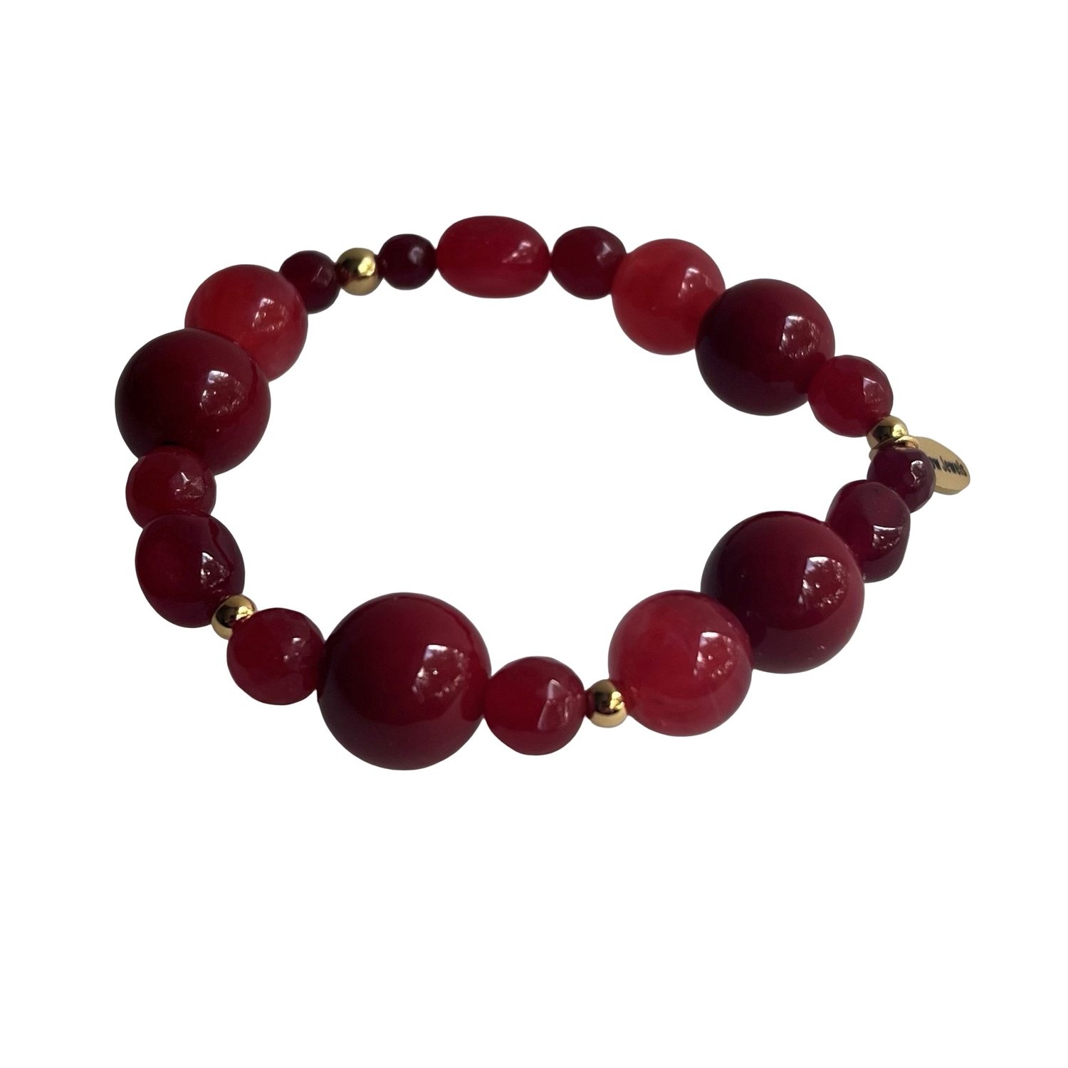 FlowJewels - kralenarmband - donkerrood - handgemaakt
