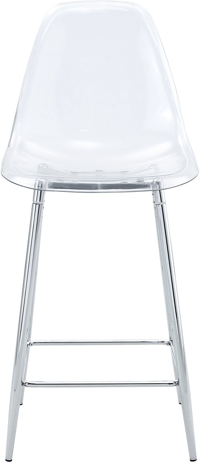 SONNENH Transparante barkrukken set van 2 - Zilverkleurig metalen frame - Zithoogte 65 cm