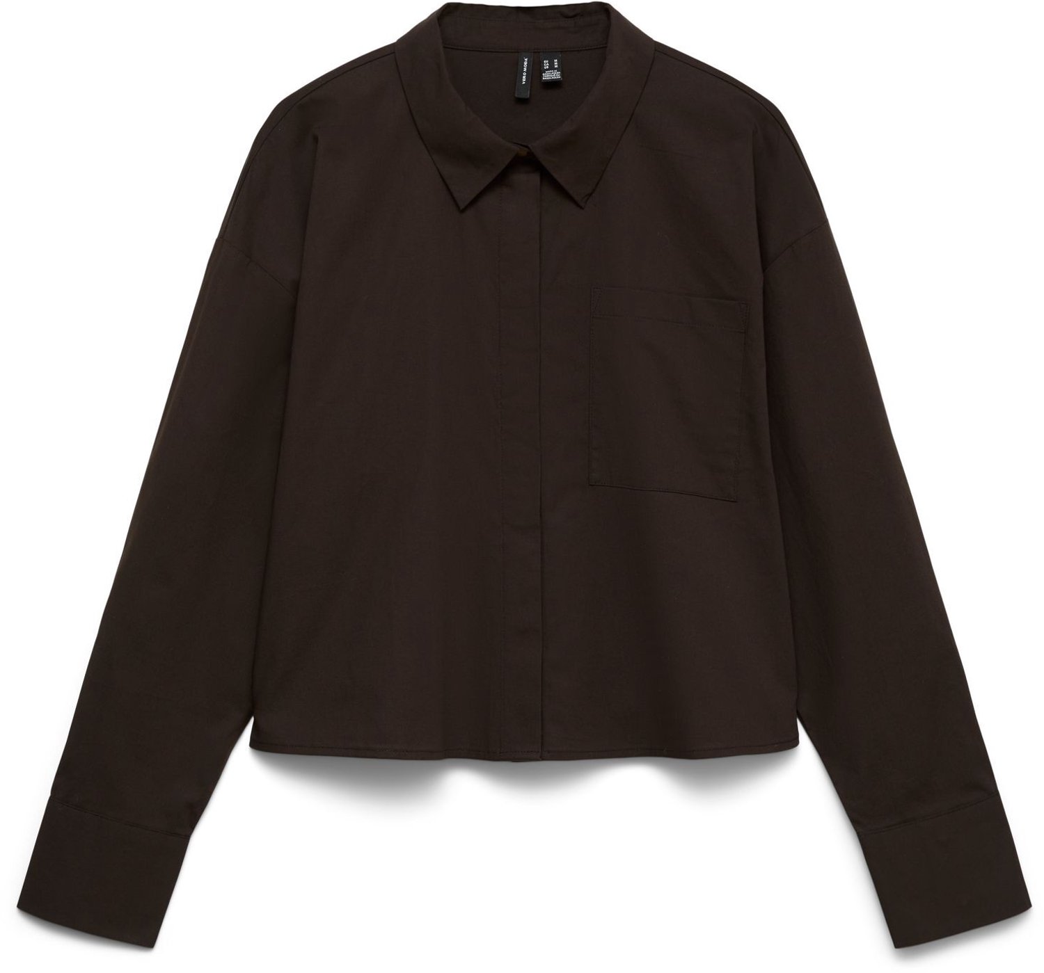 Vero Moda Vmmichelle Ls Short Shirt Chocolate Torte | Bruin | Maat: XS