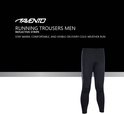 Zwarte Avento hardloopbroek met reflecterende streep voor heren voor hardlopen bij koud weer.