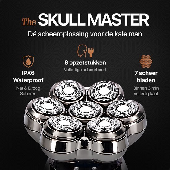 Scheerapparaat Mannen 8-in-1 – Skull Master Pro - Hoofd Scheerapparaten – Head Shaver - Elektrische Shaver - Brothers in Style thumbnail 3