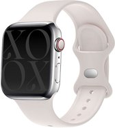 xoxo Wildhearts siliconen bandje - Geschikt voor Apple Watch - Series 1/2/3/4/5/6/7/8/9/10/11/12/SE - Maat: 38 mm / 40 mm / 41 mm / 42 mm - Horlogeband - Sport bandje voor iWatch - Beige