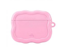xoxo Wildhearts hoesje geschikt voor AirPods Pro 3 - Bubble Blush - Ook als telefoonhoesje verkrijgbaar - Schokbestendige wavy case - Koptelefoonhoesje - Beschermhoes met golvend design - Roze
