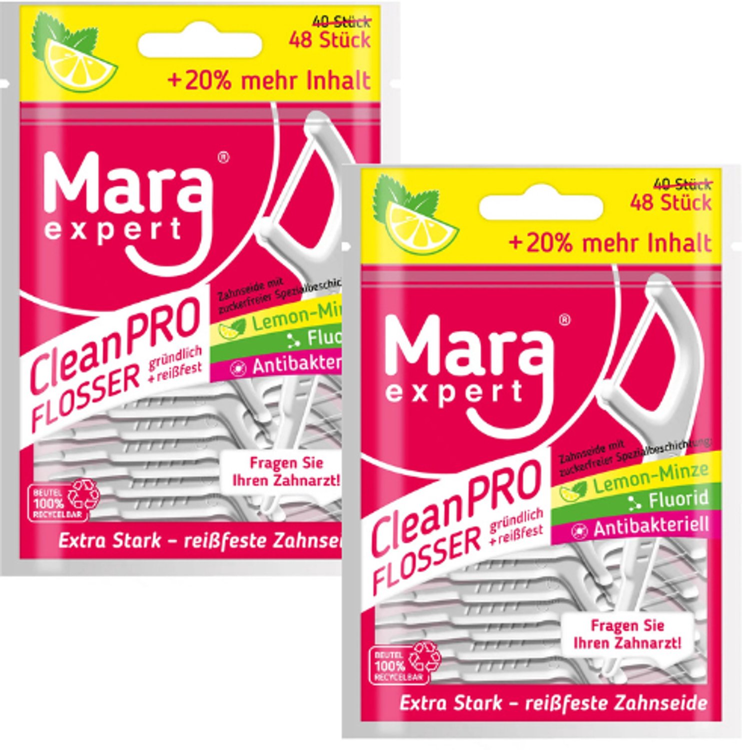 Mara Expert Floss Pick - Tandzijde & Tandenstoker - 2 x 48 stuks - Voordeelverpakking