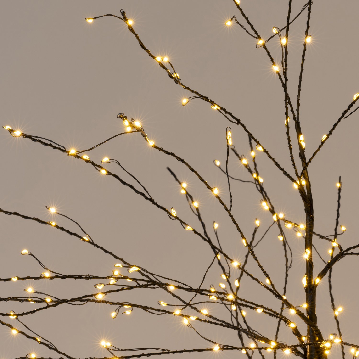 Anna's Collection Lichtboom - zwart - metaal - 60 cm - 240 led lichtjes - klassiek warm - verlichte kerstboom – foto 6