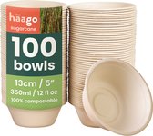 Haago – 100 Suikerriet Bagasse Kommen, 350ml – Soepkommen – Sterk, Biologisch Afbreekbaar & Thuis Composteerbaar – Voor Warm & Koud Eten