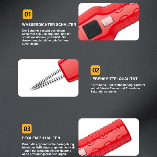 OKWISH Plukmachine - Pluimveeverwijderaar - Efficiënt & Makkelijk Schoonmaken - Voor Keuken & Boerderij - Voor Kip Eend En Gans - 270 X 60 Mm - Rood van OKWISH — afbeelding 4