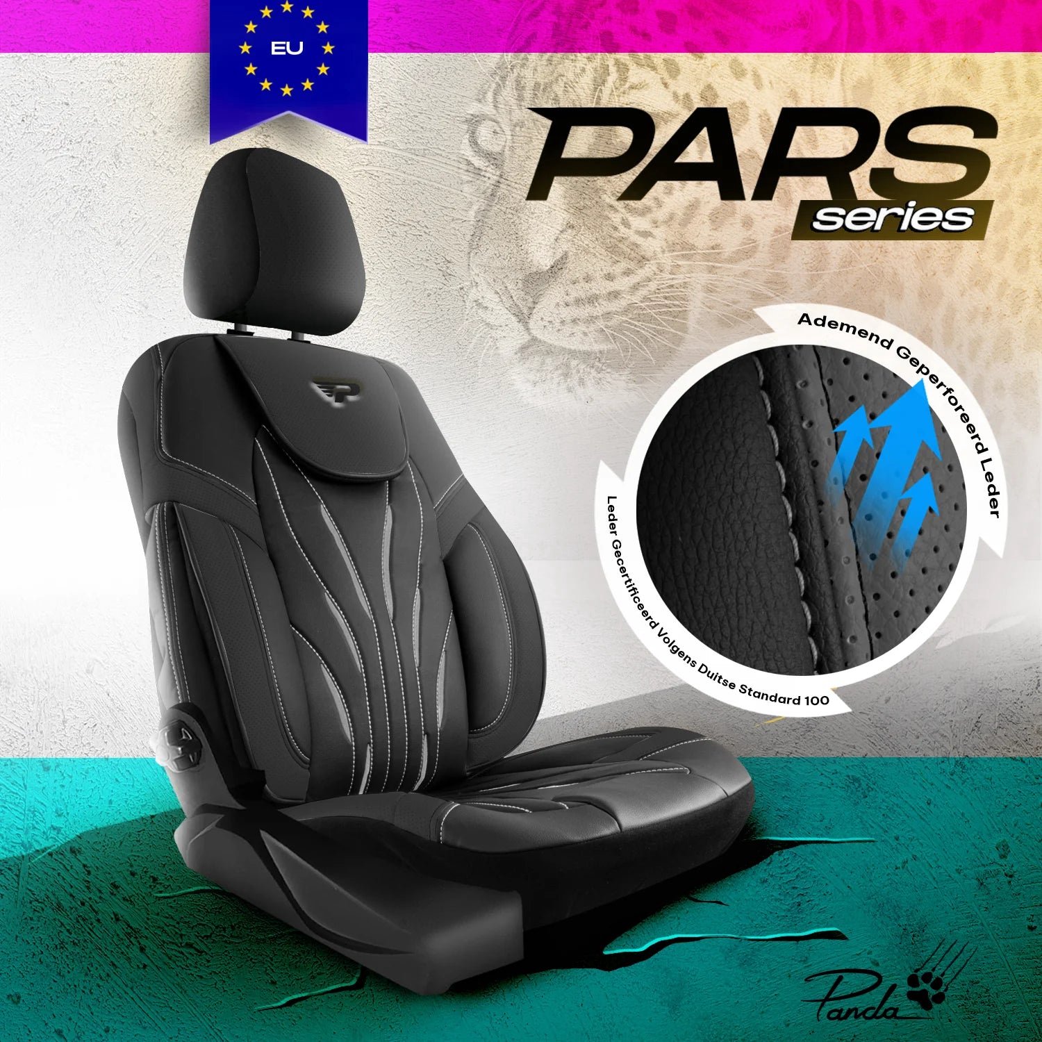 Stoelhoezen Aiways U6 2023-heden – Sevilla Zwart/Grijs – premium kunstleer – Voorstoelenset – comfortabele autostoelhoezen – slijtvast – eenvoudig te monteren