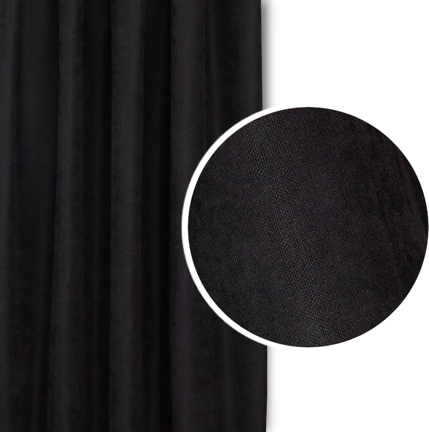 PRESTIQUA EFE Verduisterende Gordijn 160x245cm - Zwart, Velours Stijl