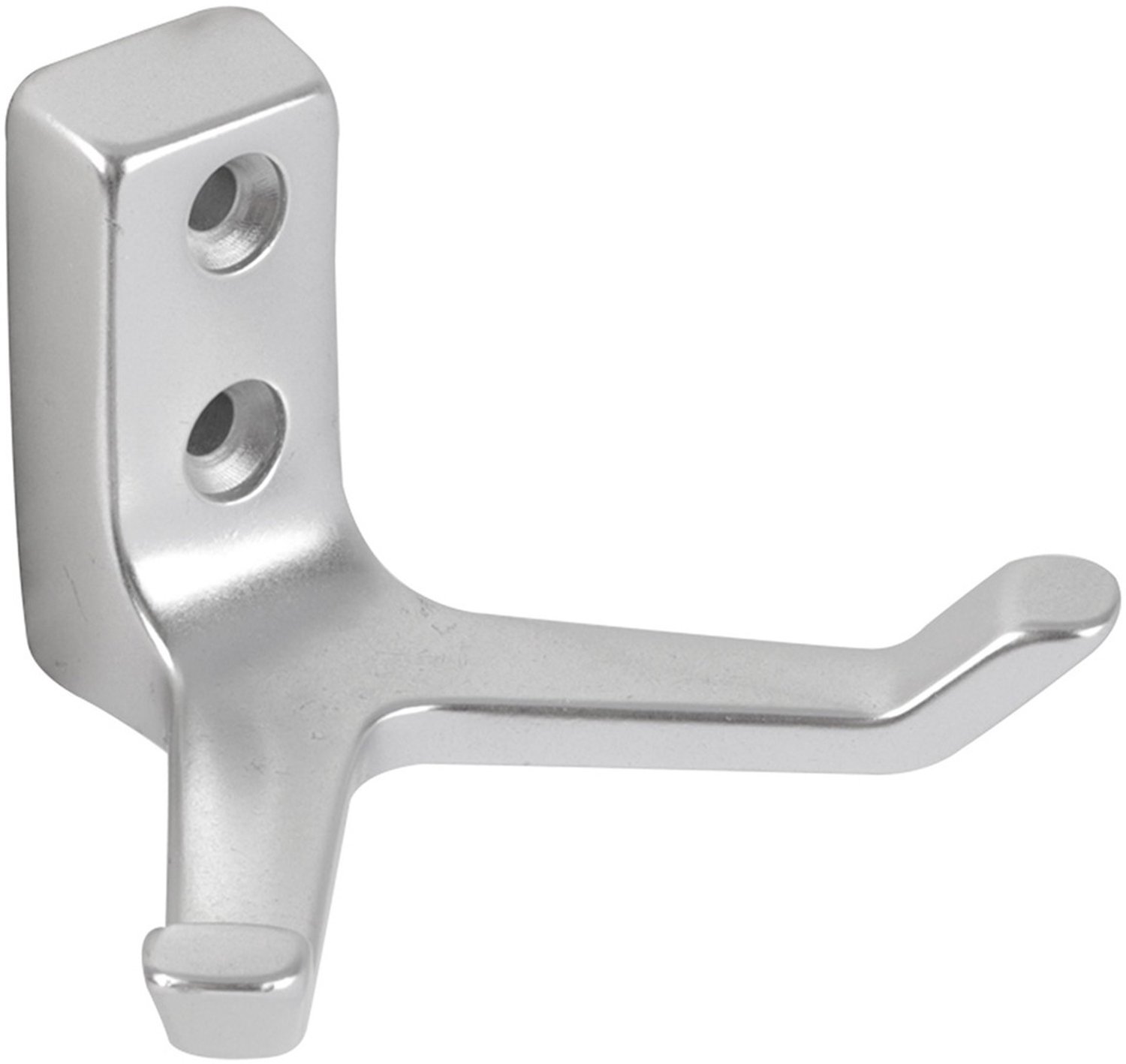 Differnz Jashaak Dubbel - Aluminium F1 - Garderobebeslag - Twee Haken voor Jassen en Tassen - Geschikt voor Hal, Kastdeur of Slaapkamer - Eenvoudig te Monteren - 1 Stuk in Blister - Gewicht 62 Gram