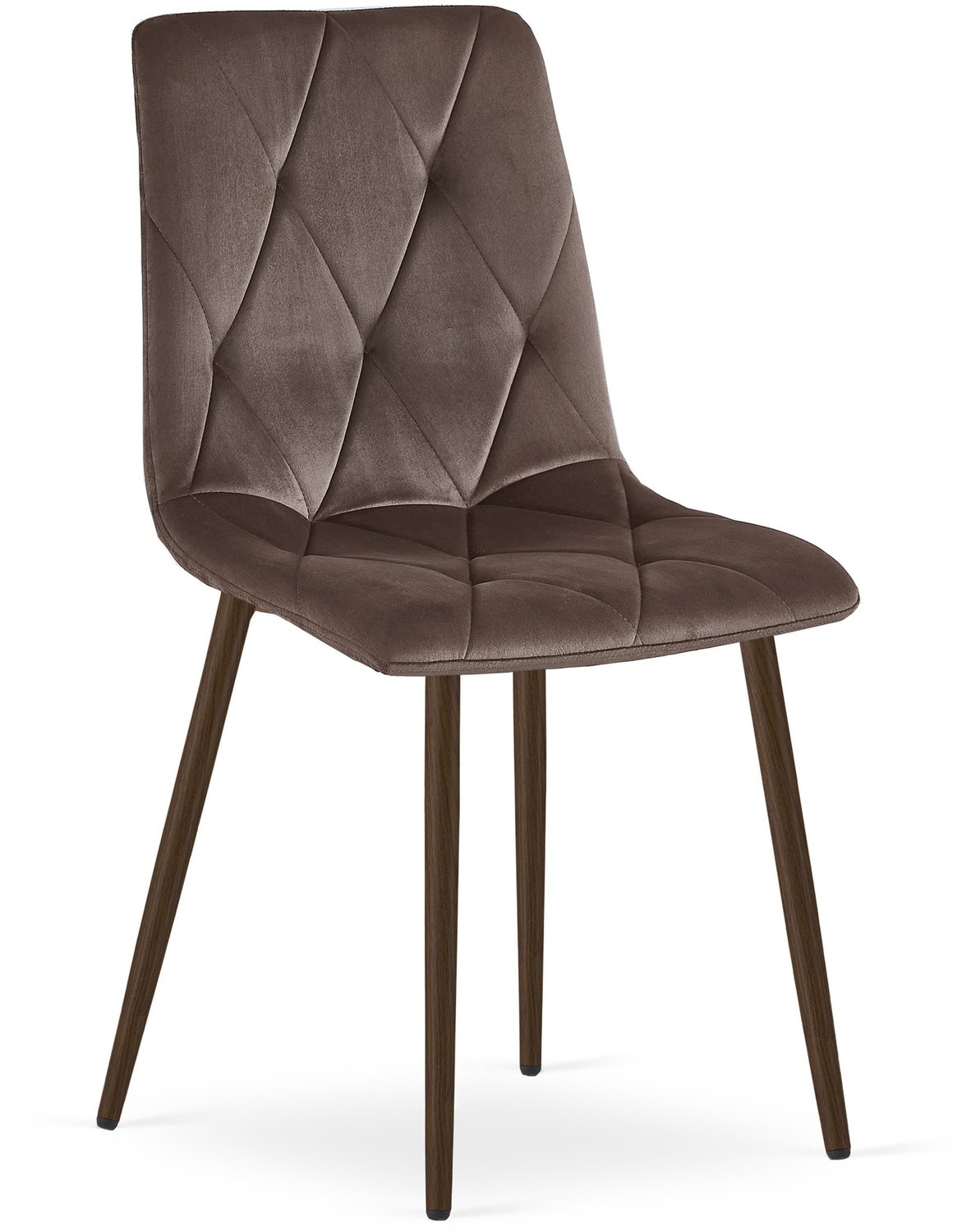 LEOBERT LIBRA Eetkamerstoel – Groen Velvet – Walnootkleurige Houten Poten – Comfortabele Gestoffeerde Zitting – Modern Design – Velvet Stoel voor Woonkamer, Keuken en Eetkamer – Max. 110 kg