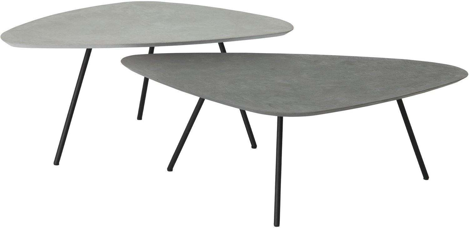 DTP Home Scala Plectro Air salontafel set van 2 driehoekig Mortex Frost / Dusk - 90 x 50 x 38 cm / 100 x 60 x 34 cm Naturel