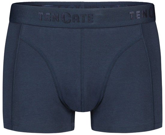 Donkerblauwe Ten Cate shortie met elastische tailleband en het Ten Cate logo.