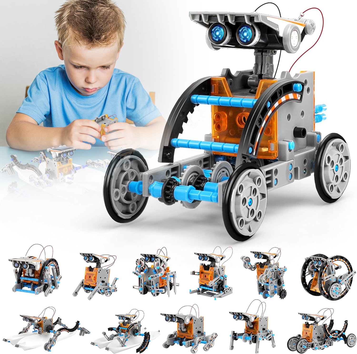 12-In-1 STEM-Robot Op Zonne-Energie - Educatieve Doe-Het-Zelfbouwset - Bouw- En Experimenteerkit Voor Robotica-Engineering