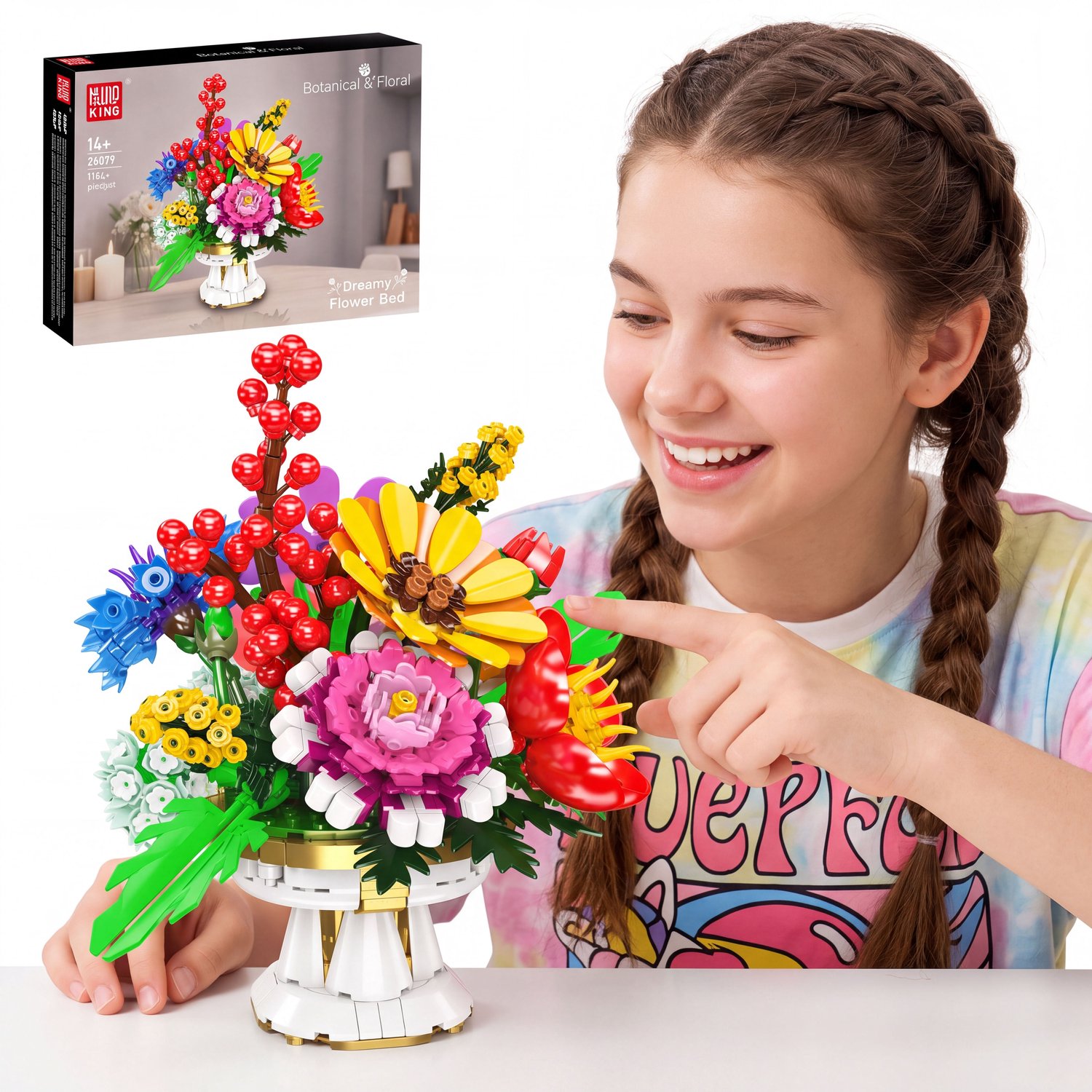 COIL Bloemen Bouwset – Eeuwige Bloemen Boekets – 1164 Onderdelen – Decoratief Bloemenboeket – Bouwstenen – Model 24099 - Vanaf 14 Jaar