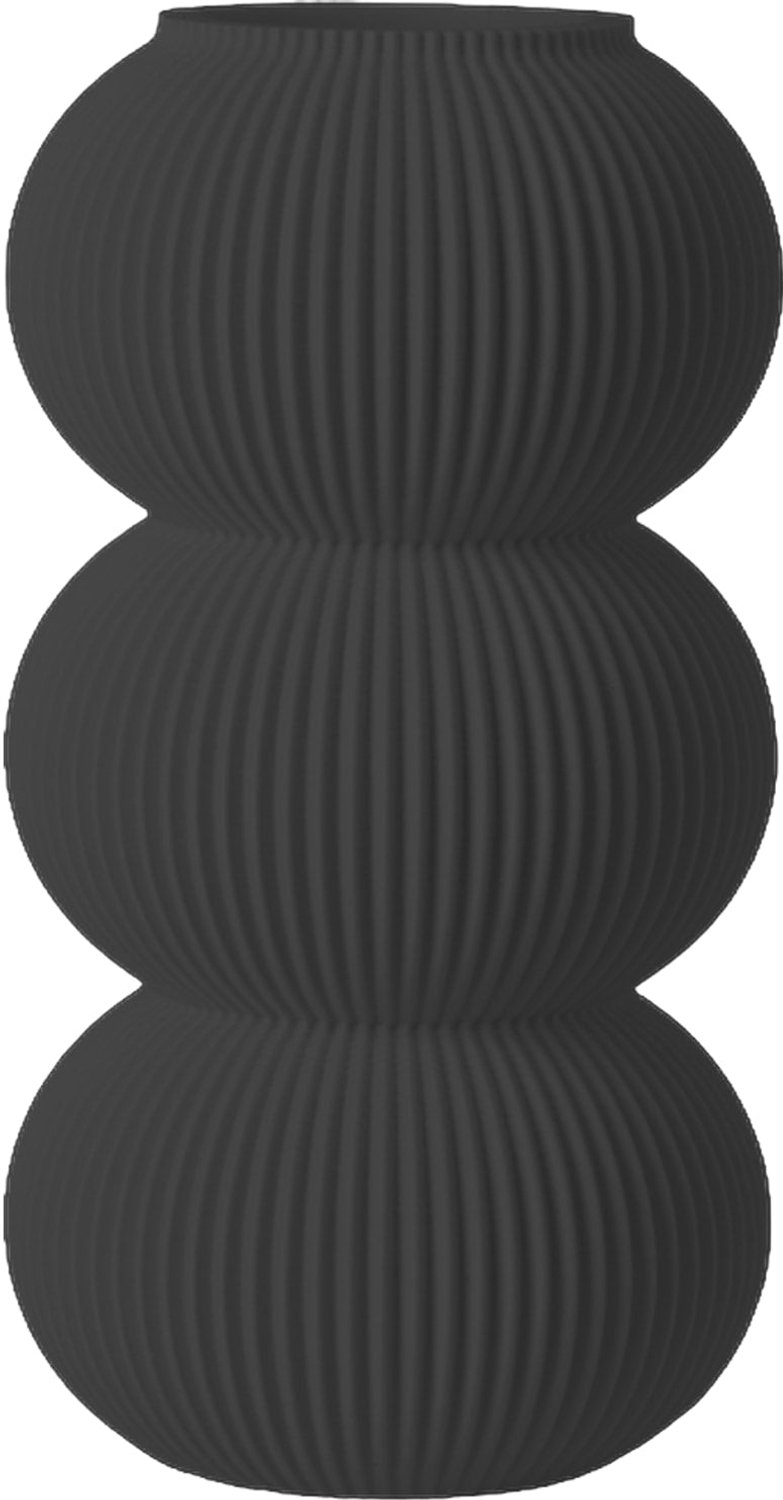 Layvo ELIN Vaas - Zwart - D14 x H25 cm - droogbloemen vaas - organische vaas - gerecycled plastic
