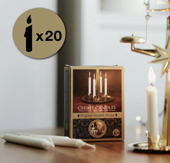 Angel Chimes extra kaarsen - set 20 stuks - Potloodkaarsen - Kerstboomkaarsjes - Kaarsjes voor kerstmolen