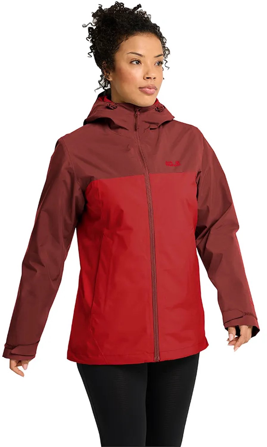 Jack Wolfskin Moonrise 2 3in1 Afneembare Jas Vrouw Rood
