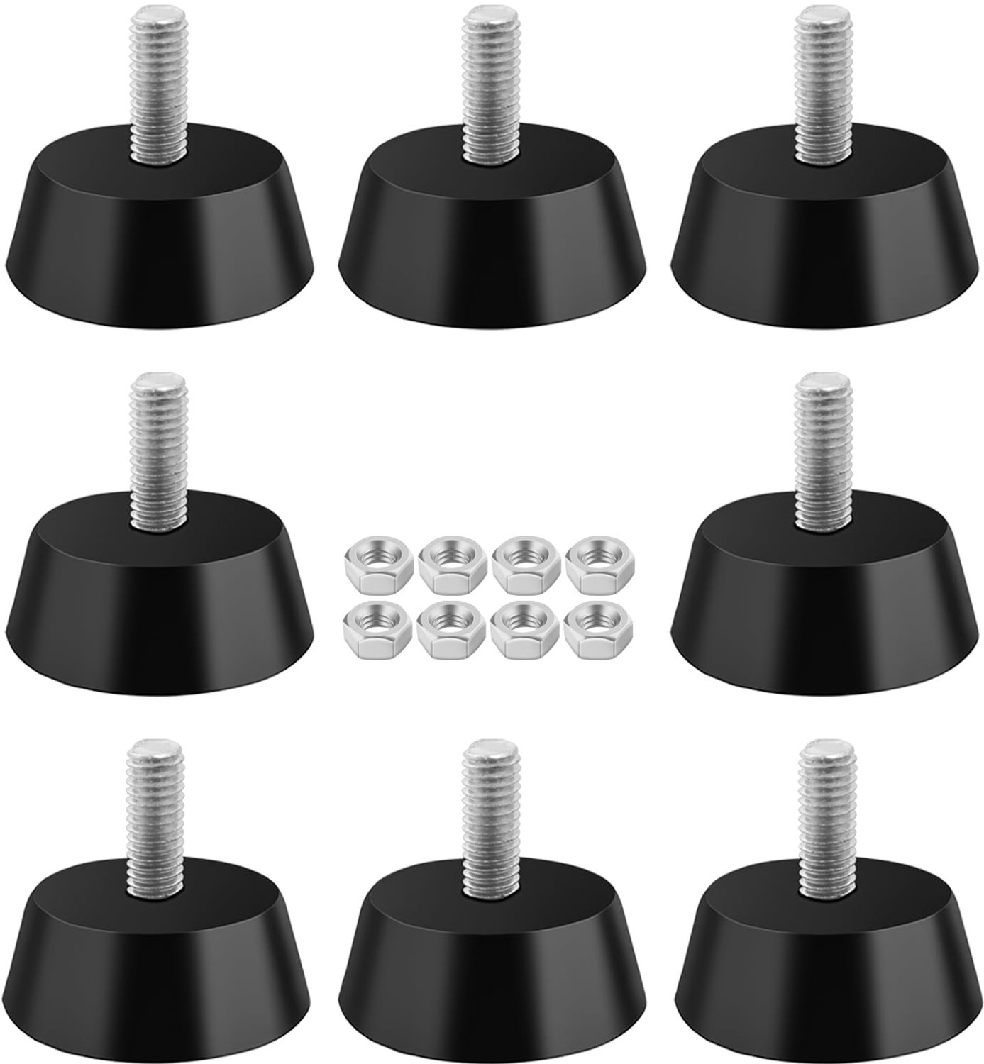 Meubelpoten 8 stuks - verstelbare schroefdraad - ronde basis - voor stoelen - m-winkel