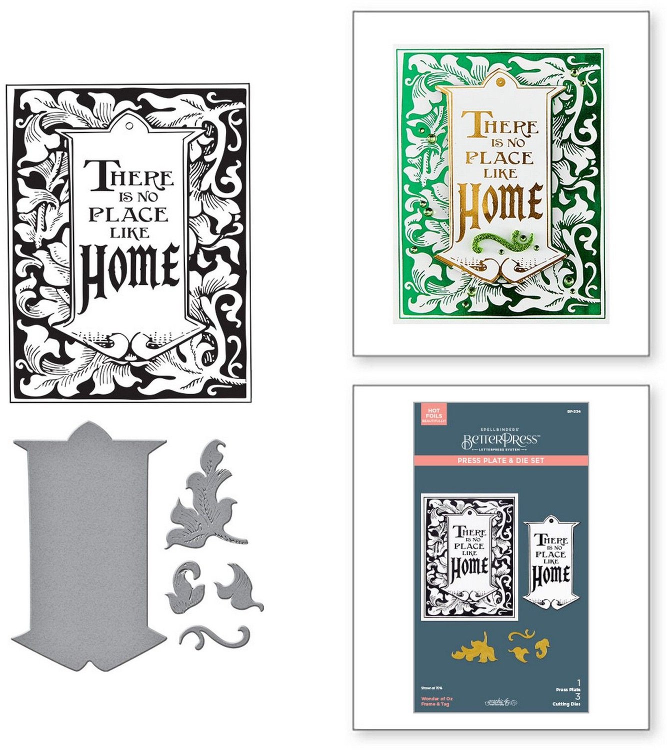 Spellbinders BetterPress Plate & Die - Frame & Tag - 4 st.