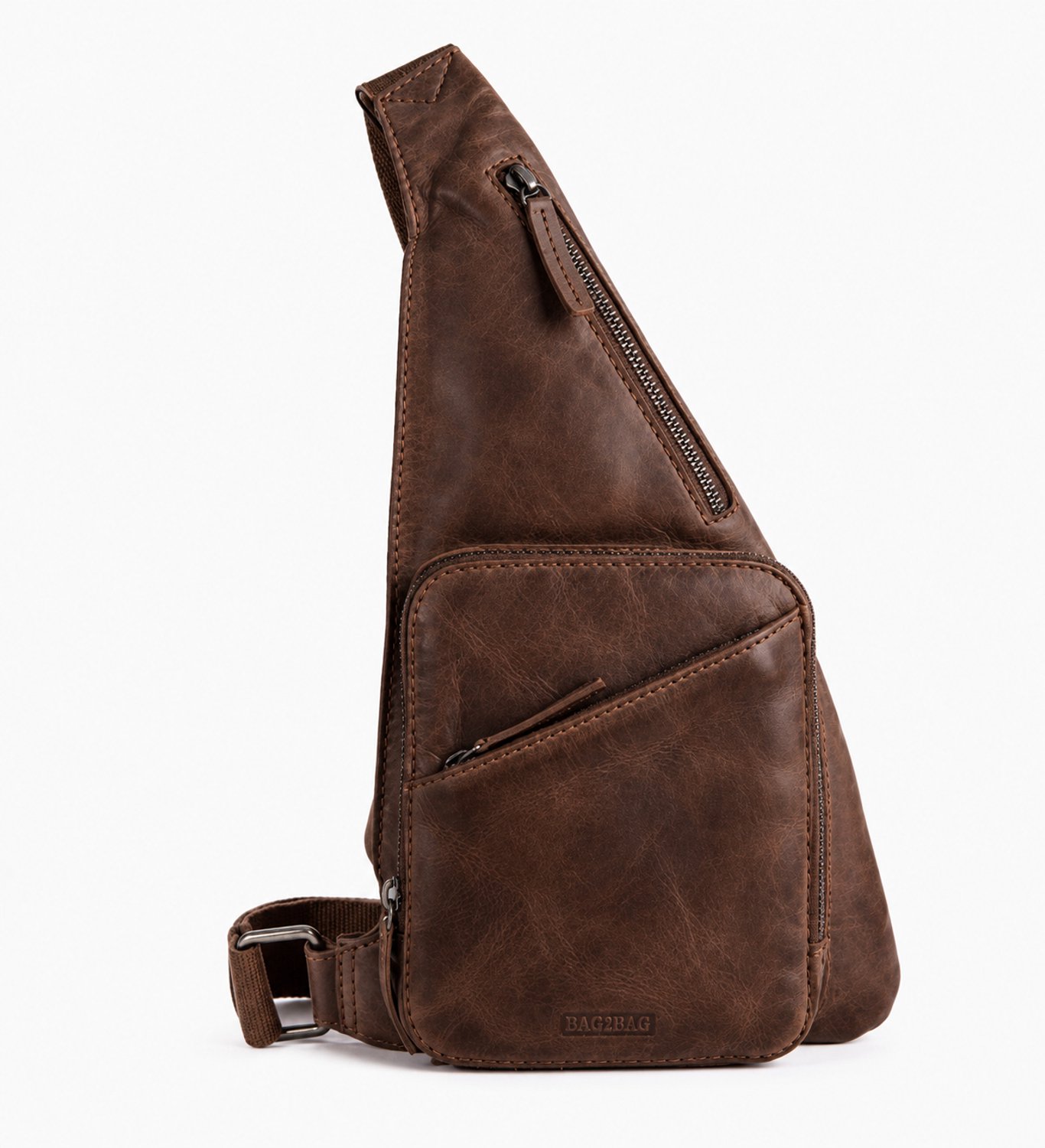 Bag2Bag - Cayo - Crossbody - Rugzak - Unisex - Leer - Donkerbruin
