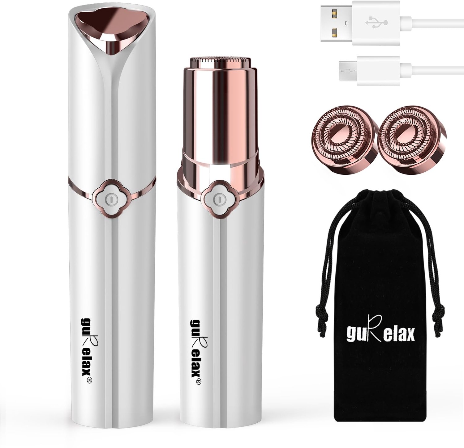 Gezichtshaarverwijderaar voor vrouwen, USB-oplaadbaar, pijnloos ontharen, waterdicht scheerapparaat, scheermes met - ShopVlot