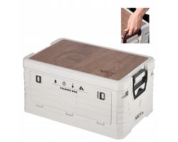 Opvouwbare Kampeerbox met Houten Tafelblad - Organizer voor Auto
