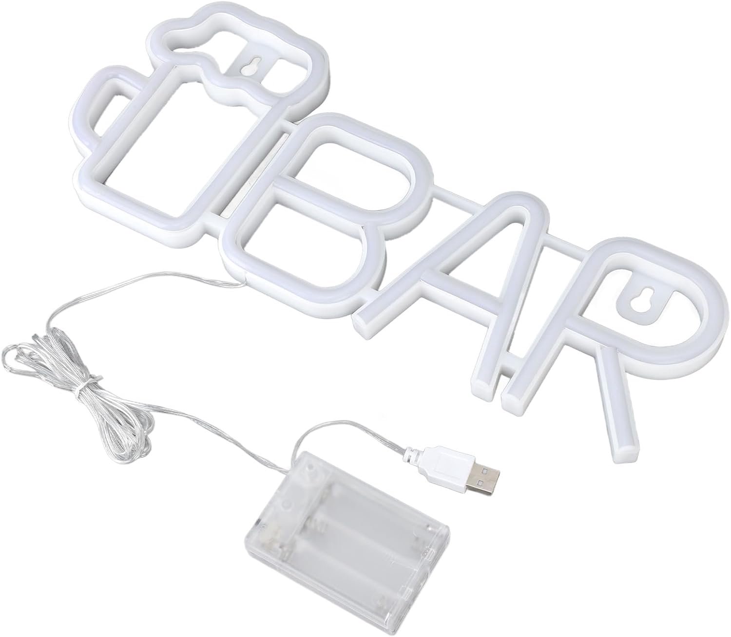 Led-neonbarbord, USB-/batterijvoeding, hoge veiligheid, ideaal voor bruiloften en verjaardagen (rode bar)